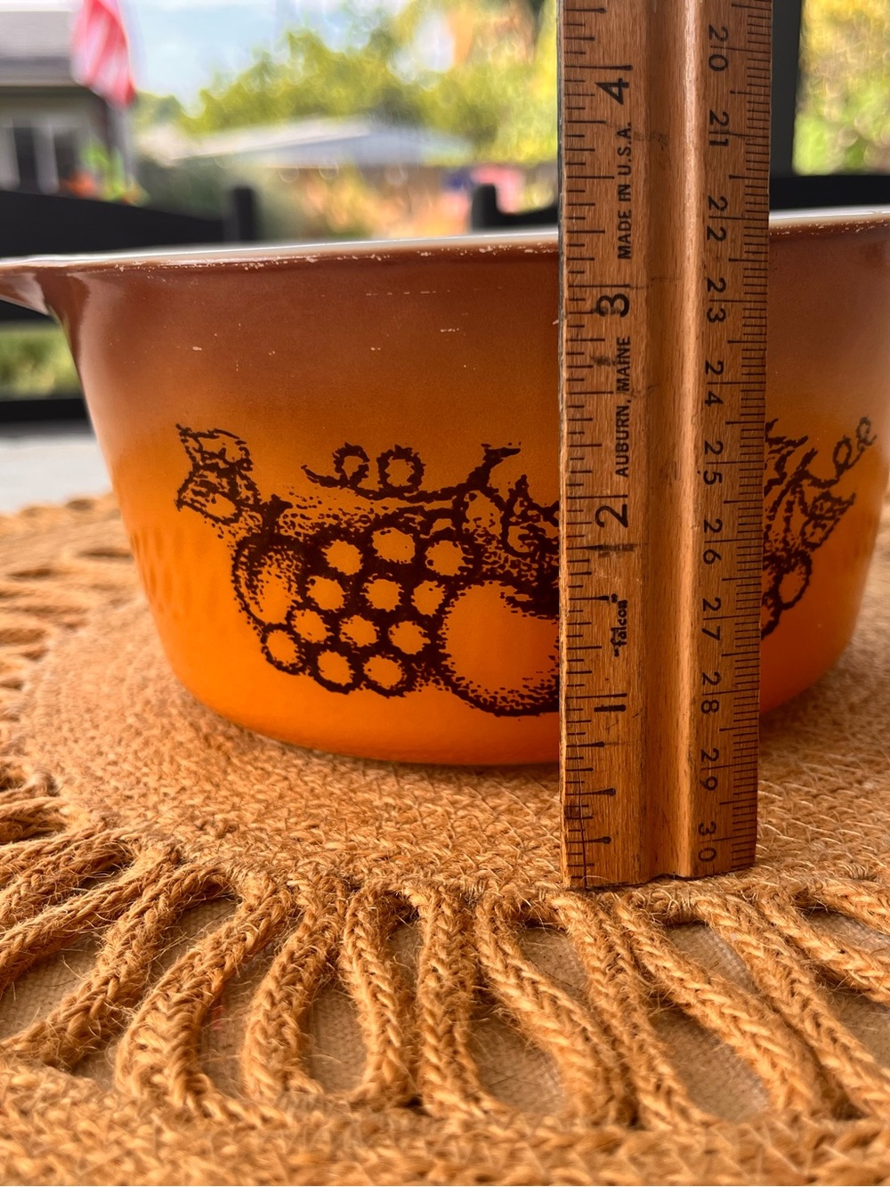 Vintage Pyrex Fruit Pattern Casserole Dish
